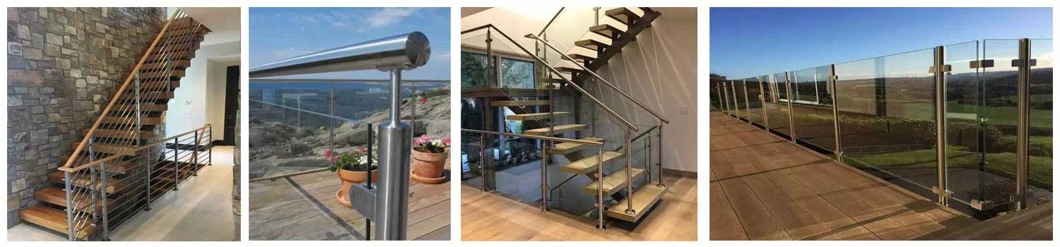 stainless steel horizontal railing stair